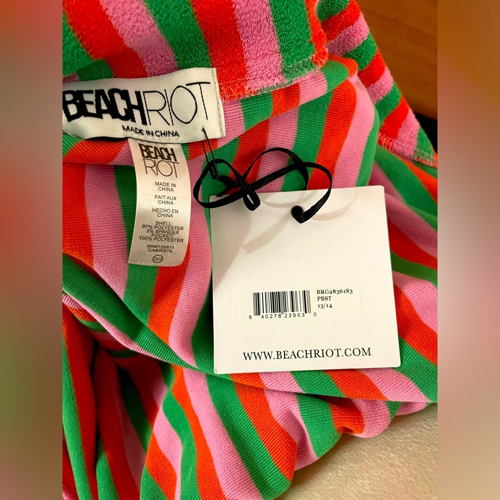 Beach Riot NWT Little Gia Romper, Palm Bch Stripe, GIRLS size 13/14 FitsJr XS/S - Picture 8 of 12